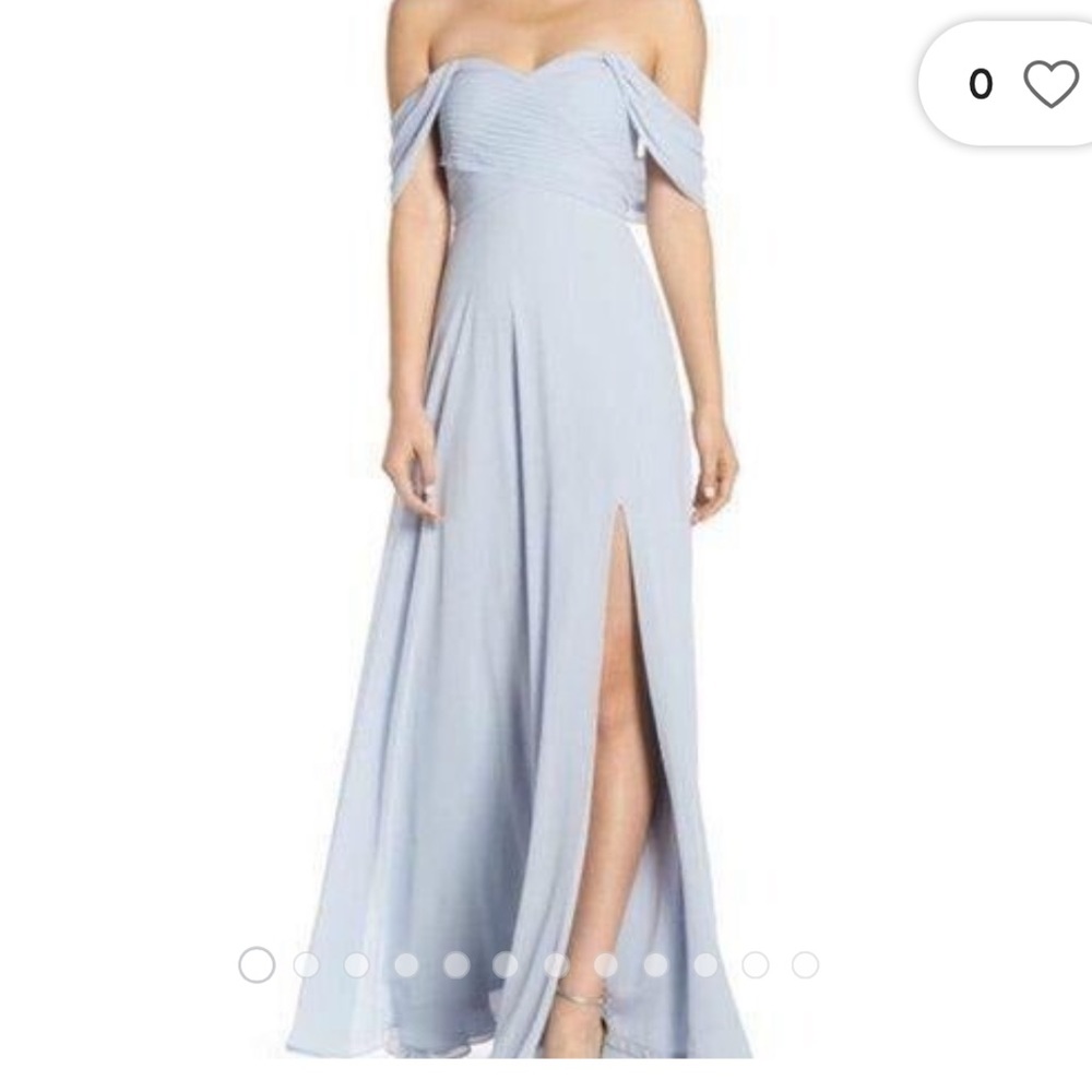 Sequin Heart Dress l Off the shoulder Pleated Bodice Gown with split